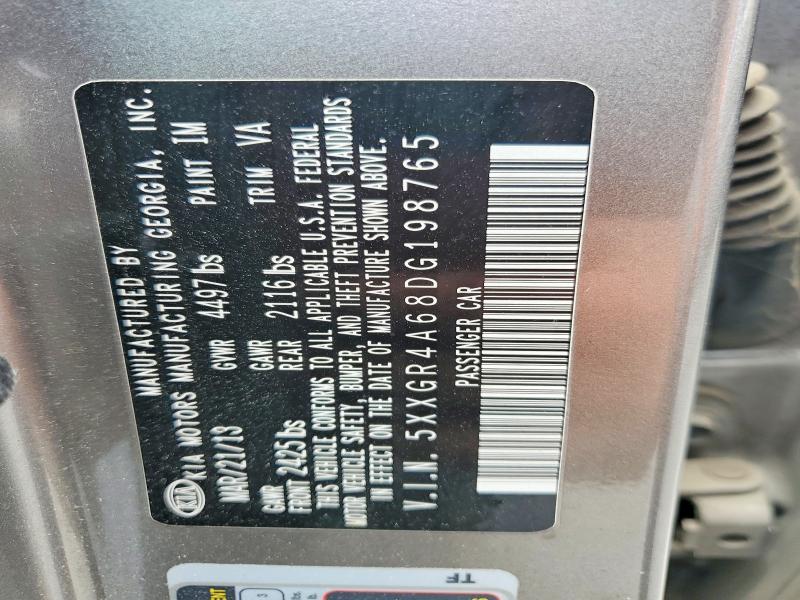 57967696 :رقم المزاد ، 5XXGR4A68DG198765 vin ، 2013 Kia Optima مزاد بيع
