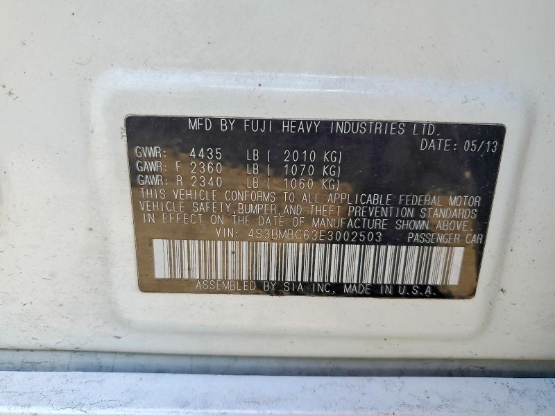 56028316 :رقم المزاد ، 4S3BMBC63E3002503 vin ، 2014 Subaru Legacy مزاد بيع