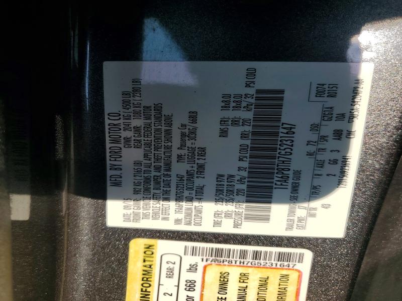 Продажа на аукционе авто 2016 Ford Mustang, vin: 1FA6P8TH7G5231647, номер лота: 56076276