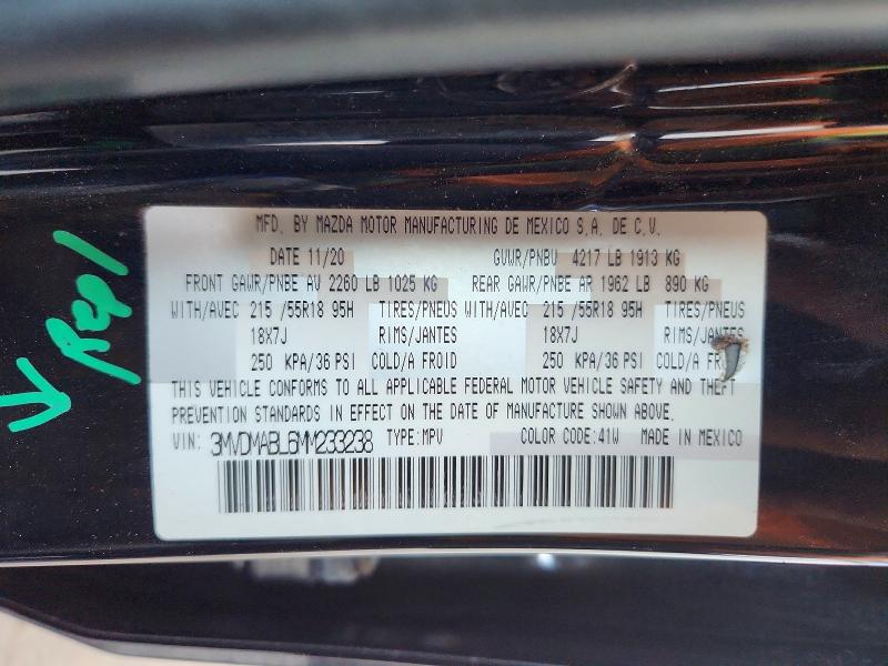 Aukcja sprzedaży 2021 Mazda Cx-30, vin: 3MVDMABL6MM233238, numer aukcji: 57964096