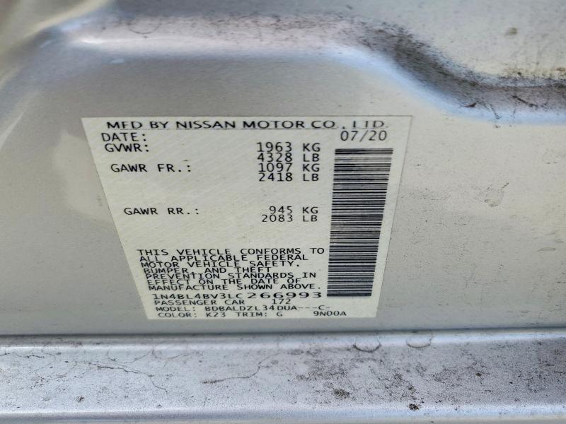 Aukcja sprzedaży 2020 Nissan Altima, vin: 1N4BL4BV3LC266993, numer aukcji: 85987345