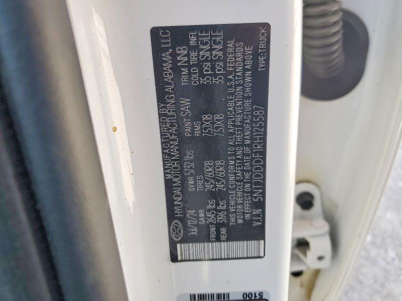56506466 :رقم المزاد ، 5NTJDDDF1RH125587 vin ، 2024 Hyundai Santa Cruz مزاد بيع
