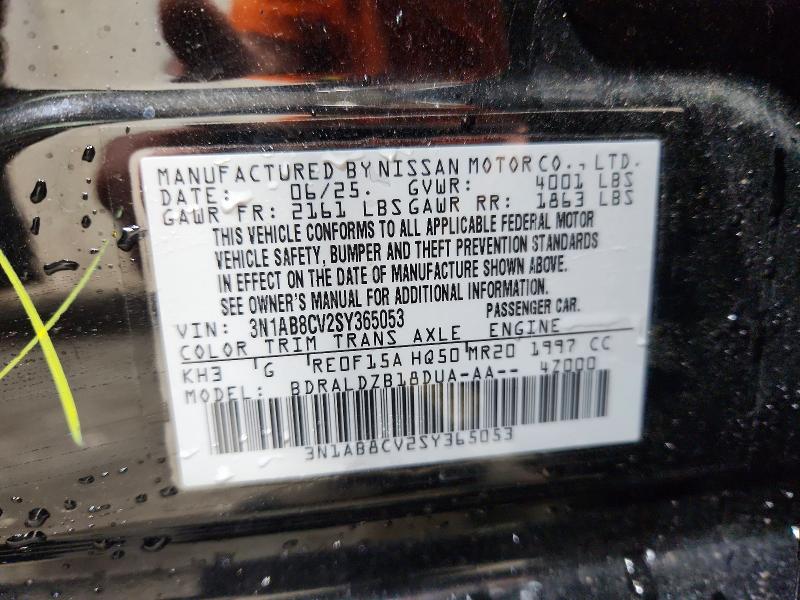 2025 Nissan Sentra მანქანა იყიდება აუქციონზე, vin: 3N1AB8CV2SY365053, აუქციონის ნომერი: 58143266