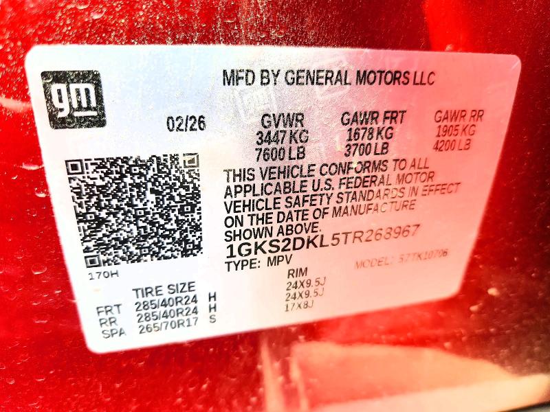 2026 Gmc Yukon მანქანა იყიდება აუქციონზე, vin: 1GKS2DKL5TR268967, აუქციონის ნომერი: 58303406
