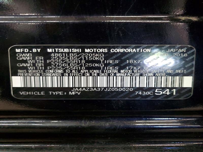 Продаж на аукціоні авто 2018 Mitsubishi Outlander, vin: JA4AZ3A37JZ050020, номер лоту: 56588696