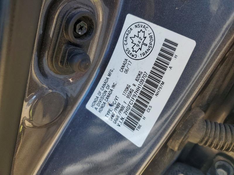 2017 Honda Civic მანქანა იყიდება აუქციონზე, vin: 2HGFC1F97HH109707, აუქციონის ნომერი: 55540556