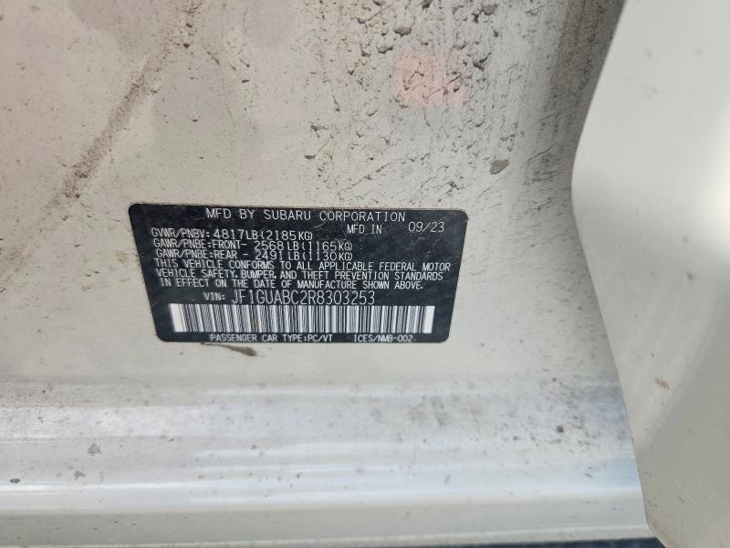 58257676 :رقم المزاد ، JF1GUABC2R8303253 vin ، 2024 Subaru Impreza مزاد بيع