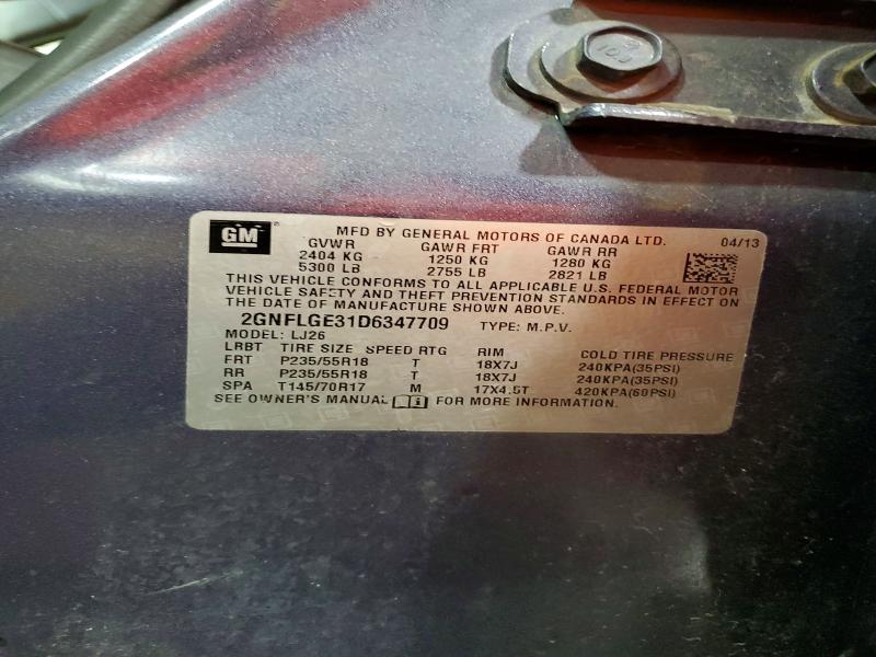 Aukcja sprzedaży 2013 Chevrolet Equinox, vin: 2GNFLGE31D6347709, numer aukcji: 56548486