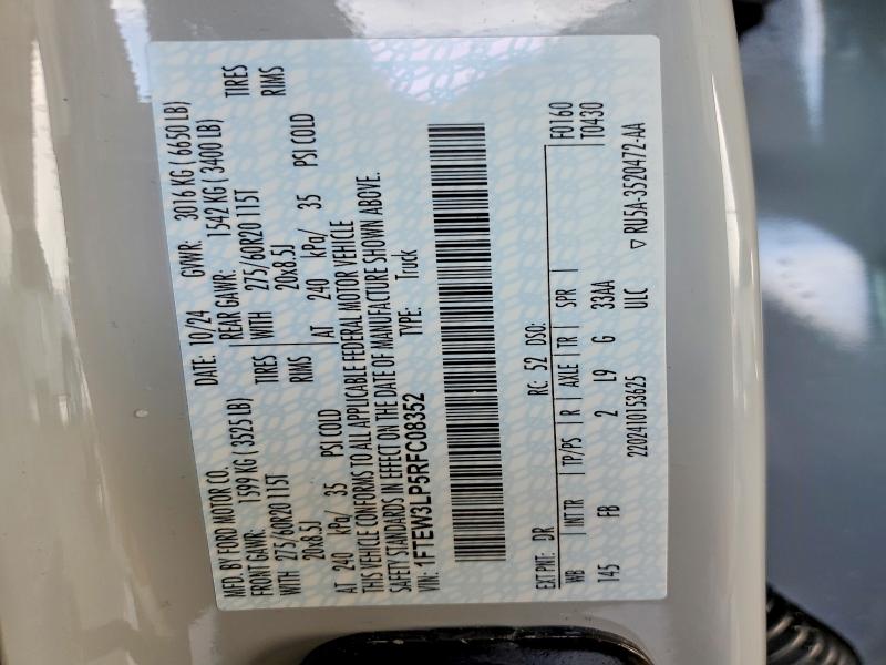 Продаж на аукціоні авто 2024 Ford F150, vin: 1FTEW3LP5RFC08352, номер лоту: 57937986