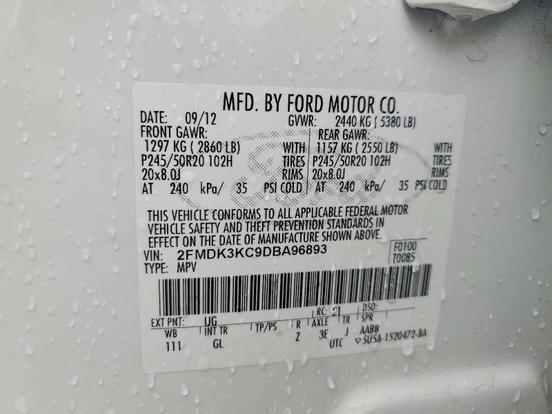 Продаж на аукціоні авто 2013 Ford Edge, vin: 2FMDK3KC9DBA96893, номер лоту: 56335496
