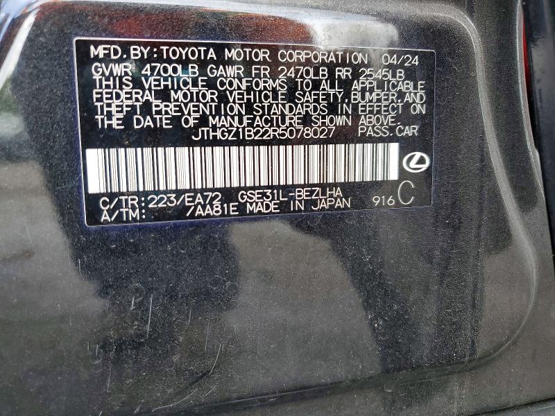 Продаж на аукціоні авто 2024 Lexus Is 350, vin: JTHGZ1B22R5078027, номер лоту: 58373876