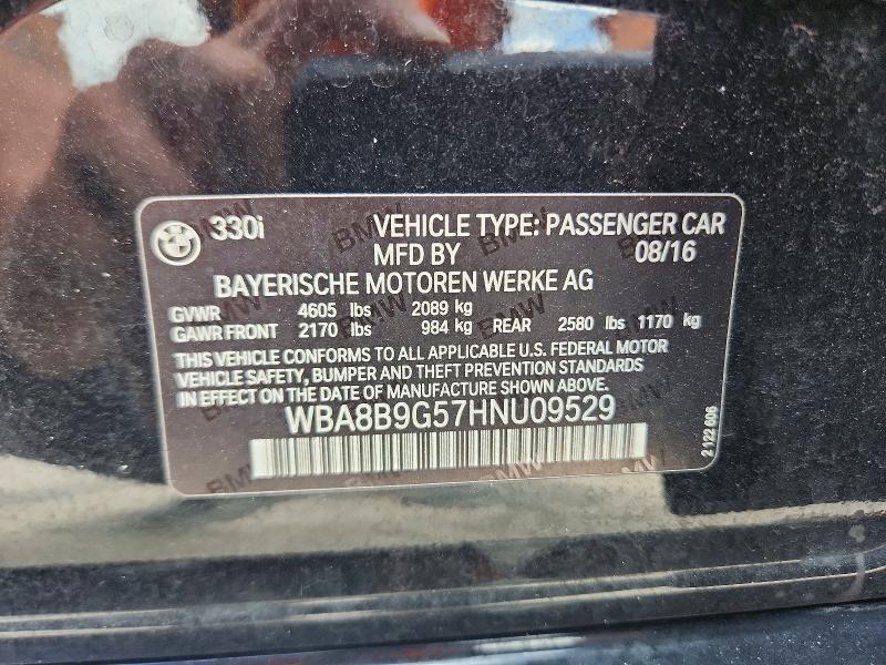 56845186 :رقم المزاد ، WBA8B9G57HNU09529 vin ، 2017 Bmw 330 مزاد بيع