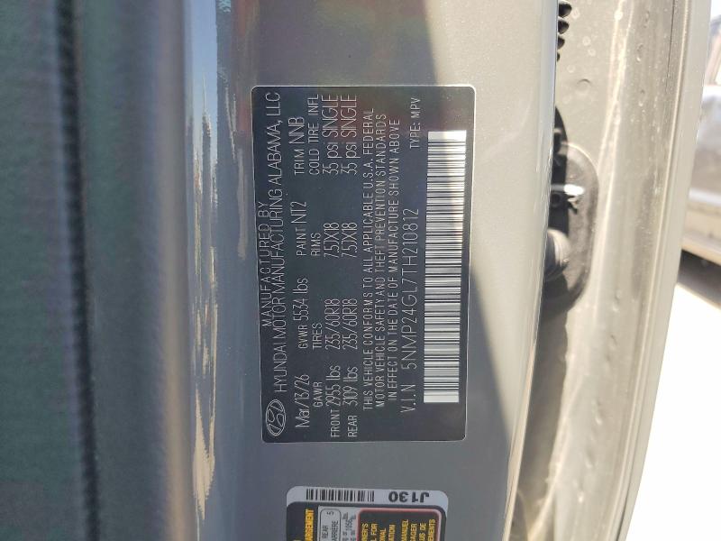 2026 Hyundai Santa Fe მანქანა იყიდება აუქციონზე, vin: 5NMP24GL7TH210812, აუქციონის ნომერი: 56535246