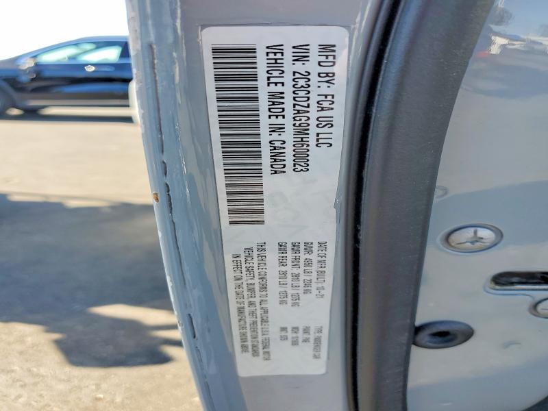 59160116 :رقم المزاد ، 2C3CDZAG9MH600023 vin ، 2021 Dodge Challenger مزاد بيع