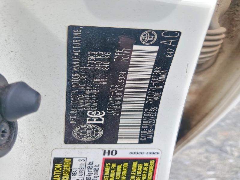 58414806 :رقم المزاد ، 2T1BURHE8FC239084 vin ، 2015 Toyota Corolla مزاد بيع