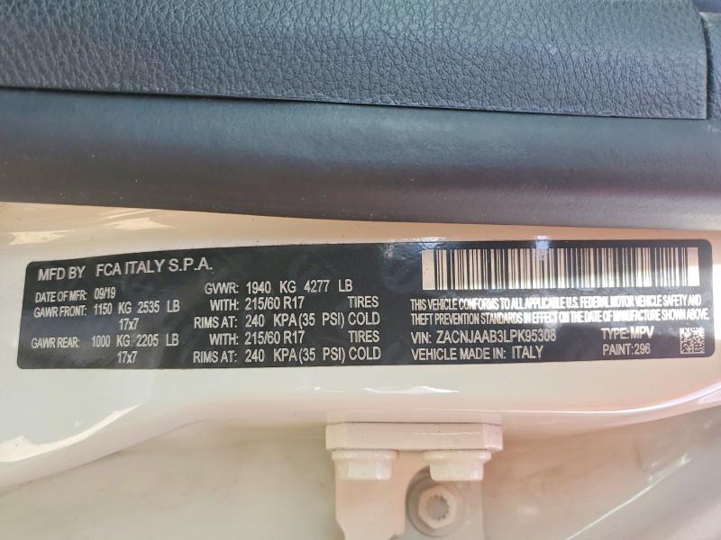 56855556 :رقم المزاد ، ZACNJAAB3LPK95308 vin ، 2020 Jeep Renegade مزاد بيع