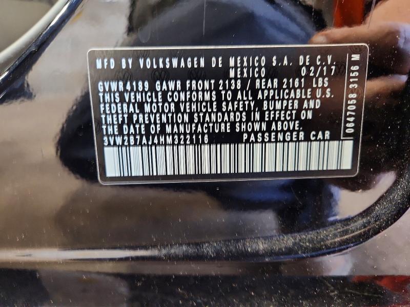 Продажа на аукционе авто 2017 Volkswagen Jetta, vin: 3VW2B7AJ4HM322116, номер лота: 79133775
