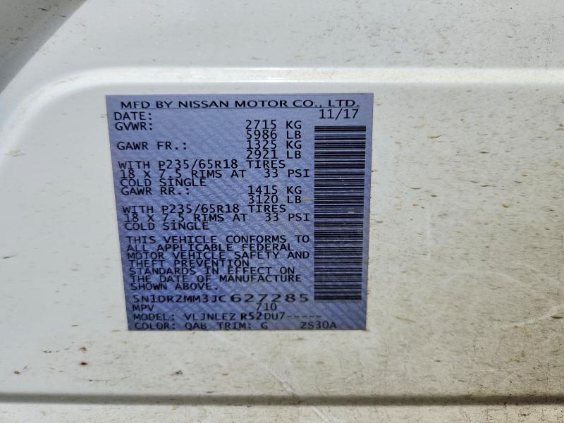 Auction sale of the 2018 Nissan Pathfinder, vin: 5N1DR2MM3JC627285, lot number: 58653156