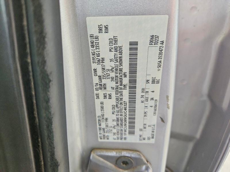 Aukcja sprzedaży 2016 Ford Escape, vin: 1FMCU9G99GUC46327, numer aukcji: 58902076