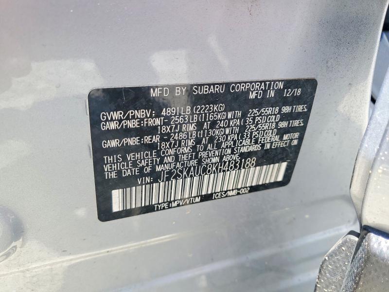 Продажа на аукционе авто 2019 Subaru Forester, vin: JF2SKAUC8KH483188, номер лота: 56140826