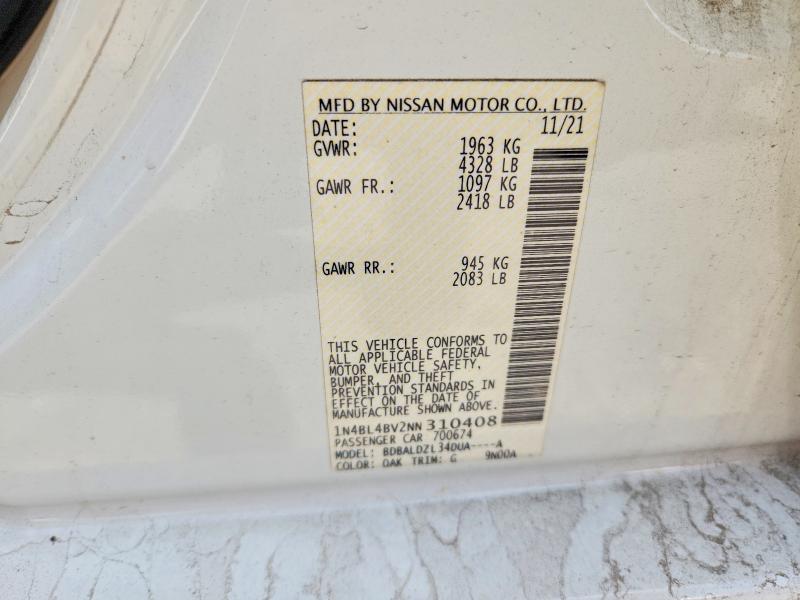 Продаж на аукціоні авто 2022 Nissan Altima, vin: 1N4BL4BV2NN310408, номер лоту: 54559216