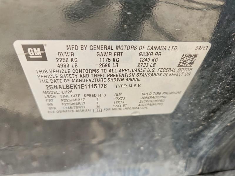 Продаж на аукціоні авто 2014 Chevrolet Equinox, vin: 2GNALBEK1E1115176, номер лоту: 57431646