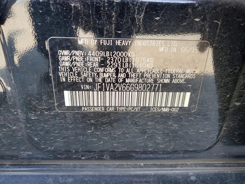 Продаж на аукціоні авто 2016 Subaru Wrx, vin: JF1VA2V66G9802771, номер лоту: 57967446