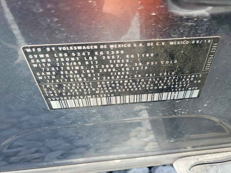 58090476 :رقم المزاد ، 3VV3B7AX8JM213550 vin ، 2018 Volkswagen Tiguan مزاد بيع