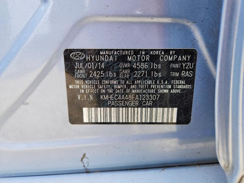 57716266 :رقم المزاد ، KMHEC4A48FA123307 vin ، 2015 Hyundai Sonata Hybrid مزاد بيع
