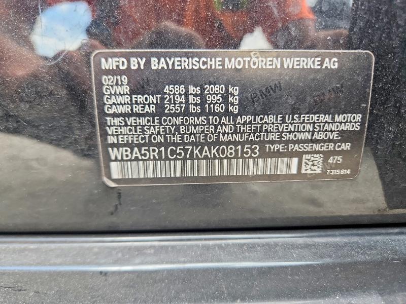 Продажа на аукционе авто 2019 Bmw 330i, vin: WBA5R1C57KAK08153, номер лота: 57260246