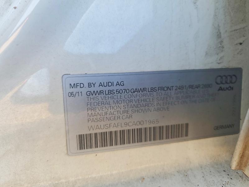 2012 Audi A4 მანქანა იყიდება აუქციონზე, vin: WAUSFAFL9CA001965, აუქციონის ნომერი: 58447096
