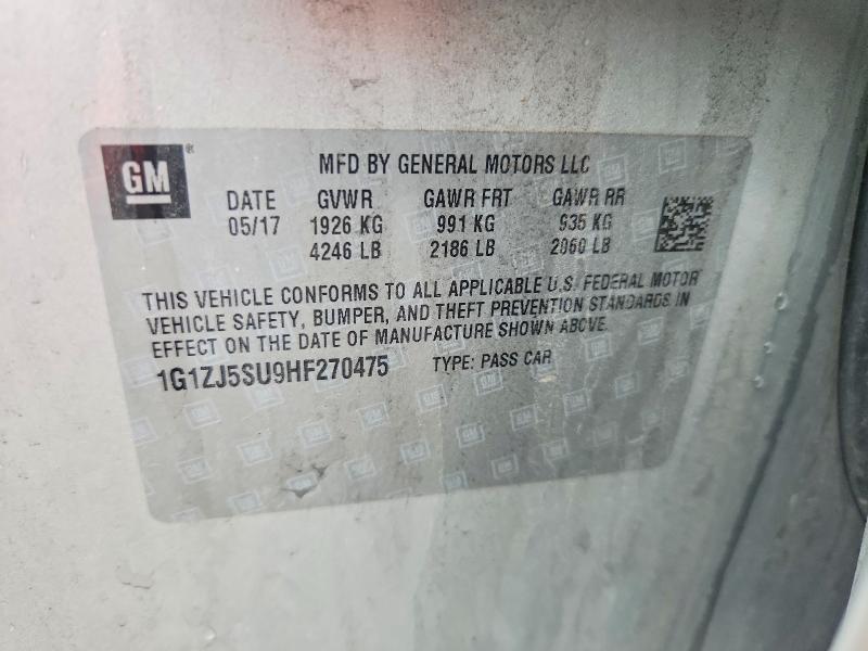Aukcja sprzedaży 2017 Chevrolet Malibu, vin: 1G1ZJ5SU9HF270475, numer aukcji: 56032246