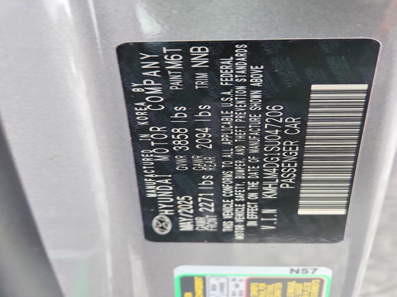 57646566 :رقم المزاد ، KMHLM4DG1SU047206 vin ، 2025 Hyundai Elantra مزاد بيع