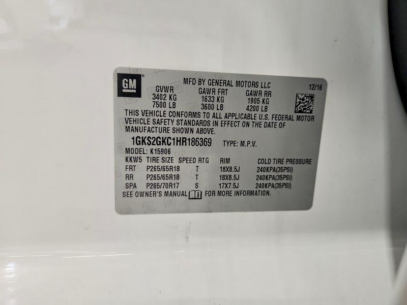 Продаж на аукціоні авто 2017 Gmc Yukon Xl, vin: 1GKS2GKC1HR186369, номер лоту: 55961226