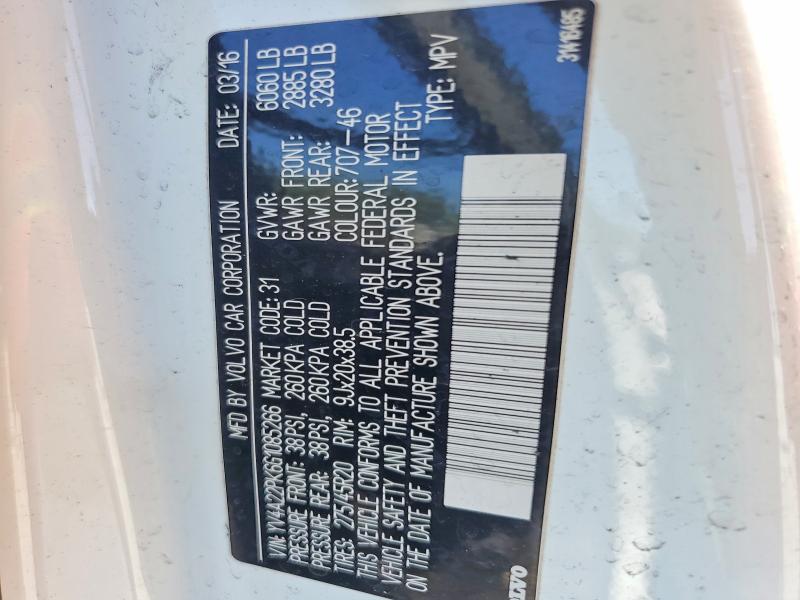 Продажа на аукционе авто 2016 Volvo Xc90, vin: YV4A22PK6G1085266, номер лота: 56345086