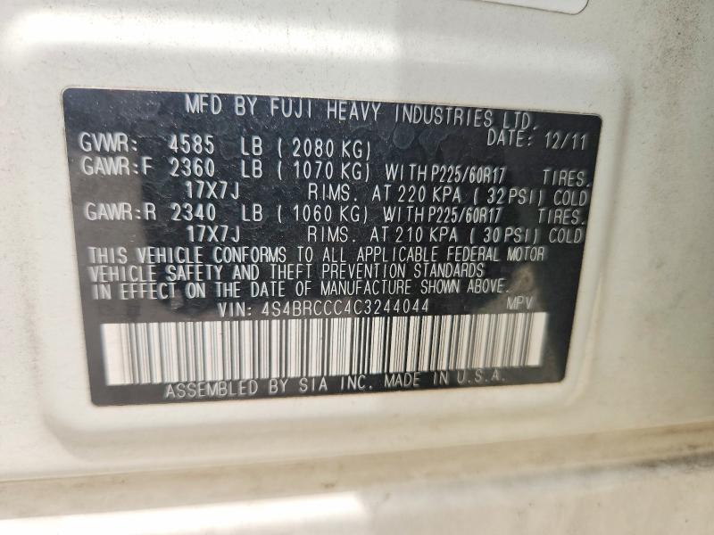 Продажа на аукционе авто 2012 Subaru Outback, vin: 4S4BRCCC4C3244044, номер лота: 56227176