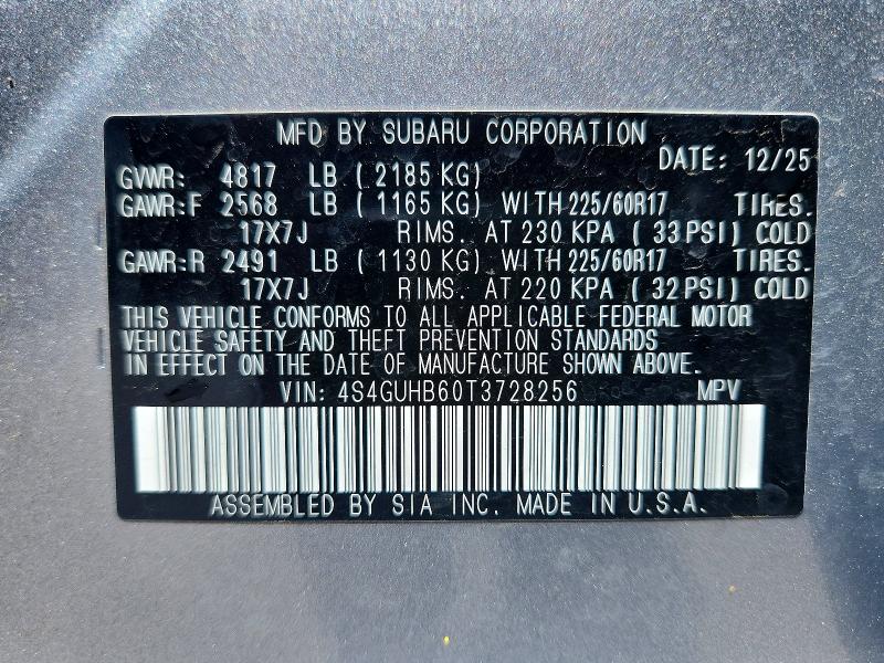 2026 Subaru Crosstrek მანქანა იყიდება აუქციონზე, vin: 4S4GUHB60T3728256, აუქციონის ნომერი: 55513426