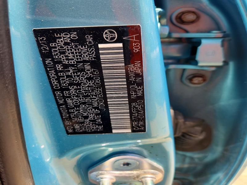 2014 Toyota Prius C მანქანა იყიდება აუქციონზე, vin: JTDKDTB35E1060167, აუქციონის ნომერი: 58081076