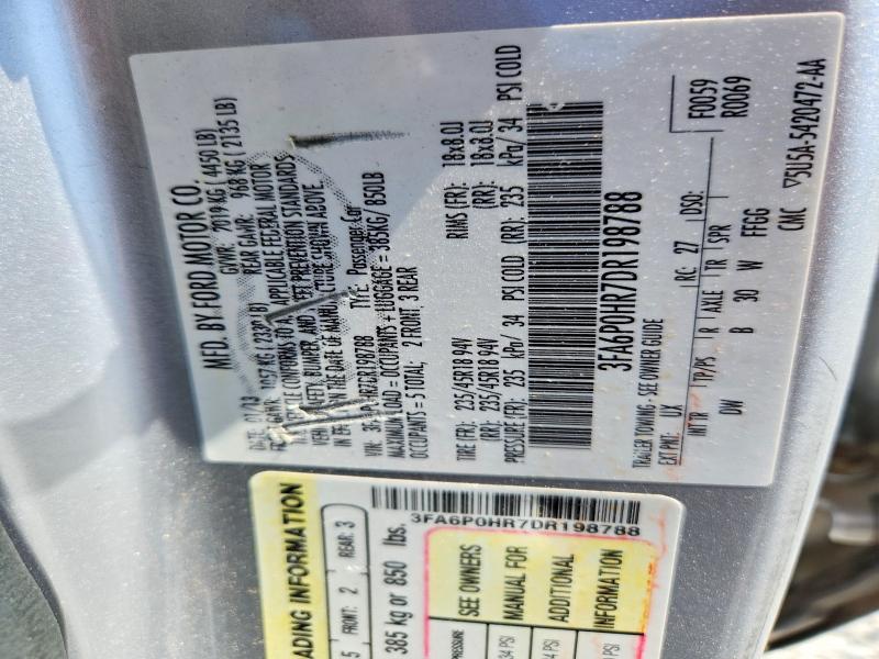 55655756 :رقم المزاد ، 3FA6P0HR7DR198788 vin ، 2013 Ford Fusion مزاد بيع