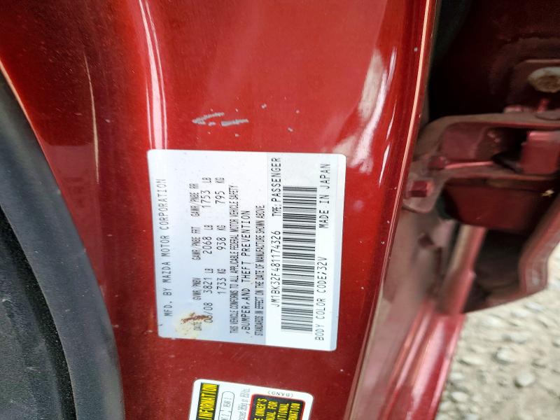 Aukcja sprzedaży 2008 Mazda 3, vin: JM1BK32F481174326, numer aukcji: 58493666
