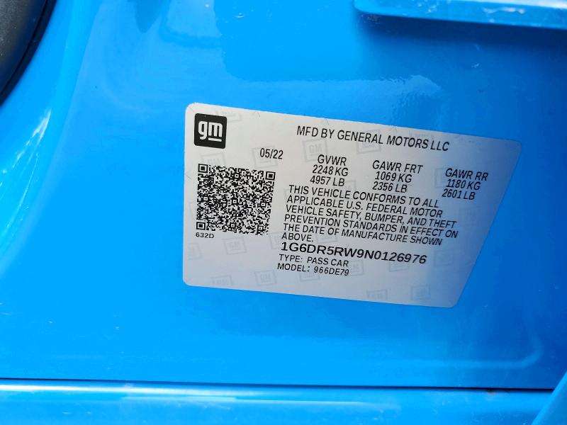 Aukcja sprzedaży 2022 Cadillac Ct5-v, vin: 1G6DR5RW9N0126976, numer aukcji: 56449436