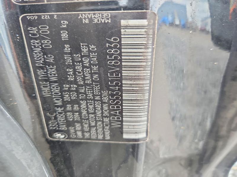 58280056 :رقم المزاد ، WBABS53451EV85836 vin ، 2001 Bmw 330 مزاد بيع