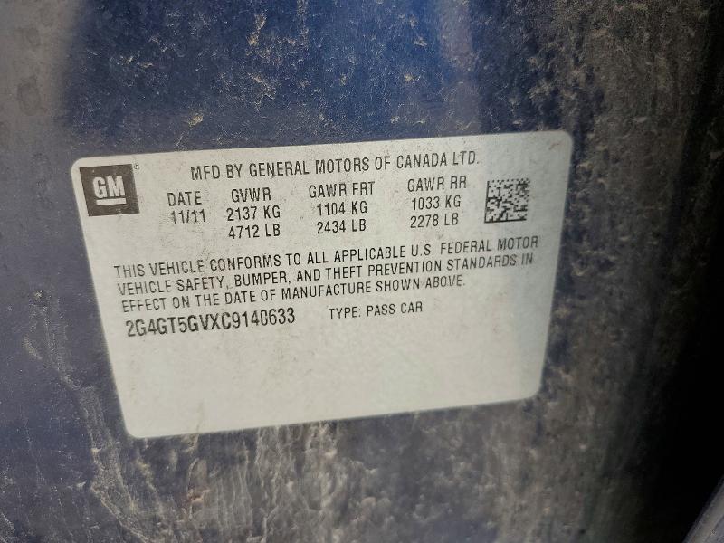 Продаж на аукціоні авто 2012 Buick Regal, vin: 2G4GT5GVXC9140633, номер лоту: 56645266