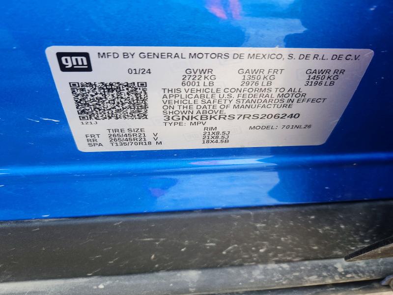 2024 Chevrolet Blazer მანქანა იყიდება აუქციონზე, vin: 3GNKBKRS7RS206240, აუქციონის ნომერი: 57446106
