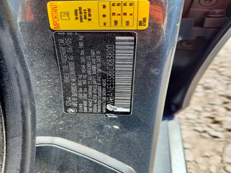 56451836 :رقم المزاد ، WBANE53586CK83800 vin ، 2006 Bmw 525 مزاد بيع