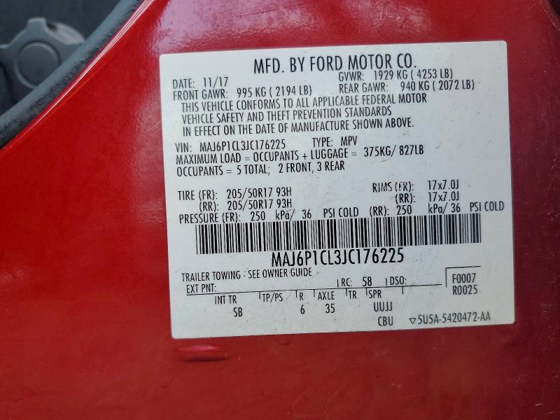 Aukcja sprzedaży 2018 Ford Ecosport, vin: MAJ6P1CL3JC176225, numer aukcji: 55429606