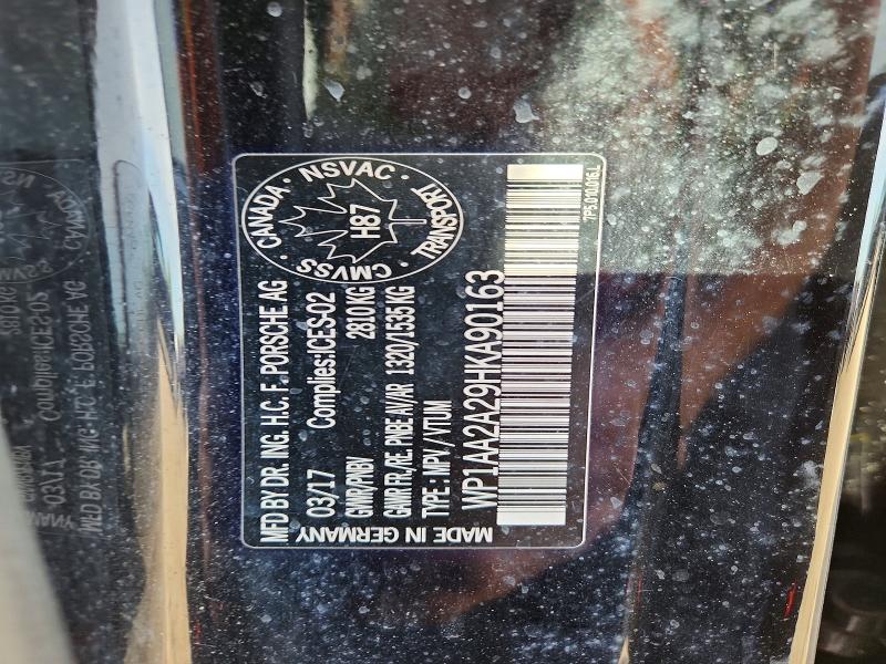 55273426 :رقم المزاد ، WP1AA2A29HKA90163 vin ، 2017 Porsche Cayenne مزاد بيع
