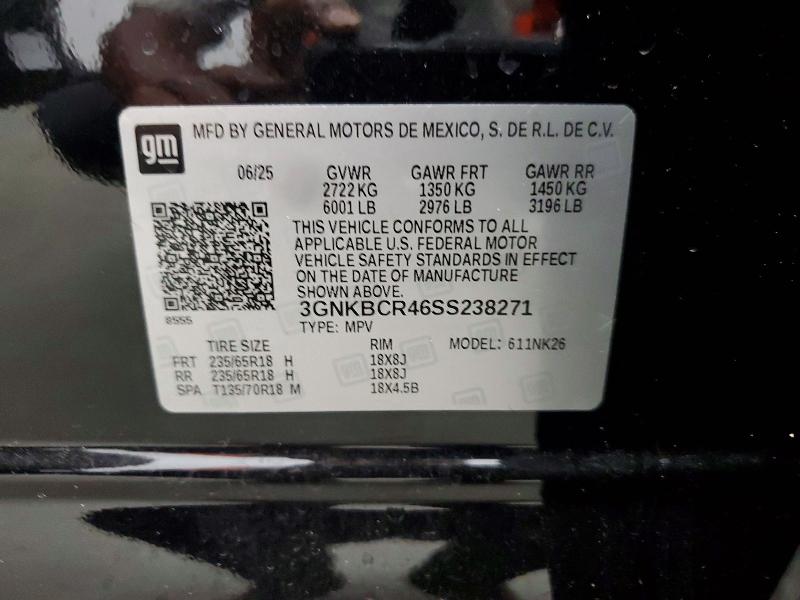 Aukcja sprzedaży 2025 Chevrolet Blazer, vin: 3GNKBCR46SS238271, numer aukcji: 56764846