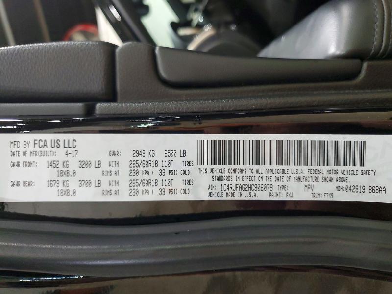 Продаж на аукціоні авто 2017 Jeep Grand Cherokee, vin: 1C4RJFAG2HC906079, номер лоту: 56074726