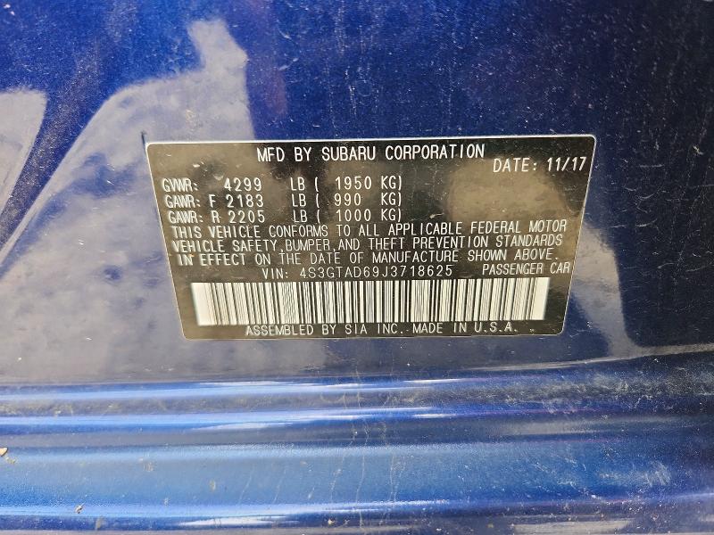 Продаж на аукціоні авто 2018 Subaru Impreza, vin: 4S3GTAD69J3718625, номер лоту: 58110666